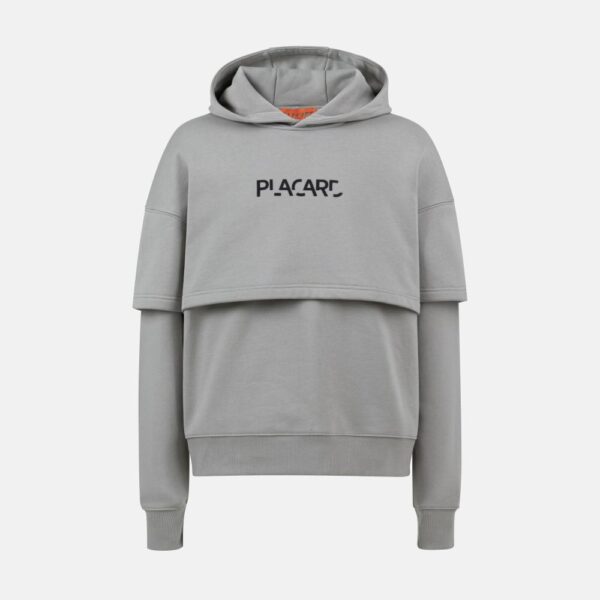 Oversized double layer hoodie without pockets