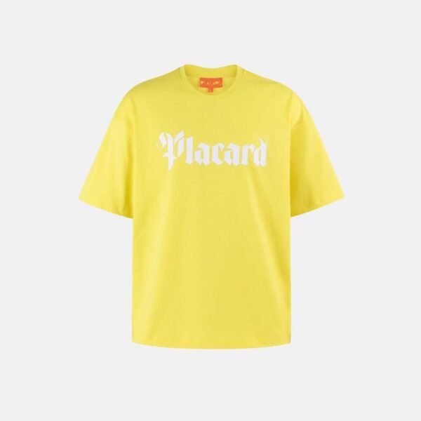 Oversized T-Shirt With Central Logo in Yellow