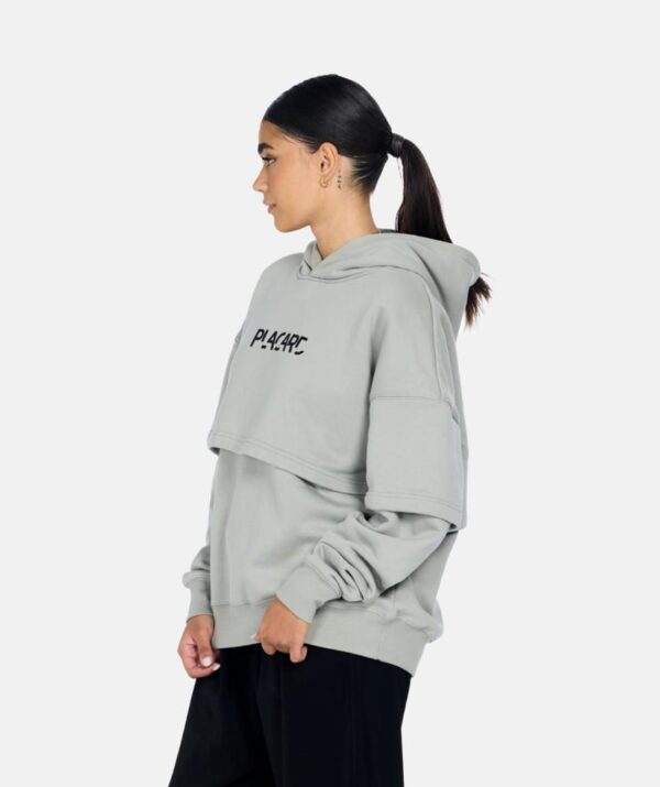 Oversized double layer hoodie without pockets - Image 5