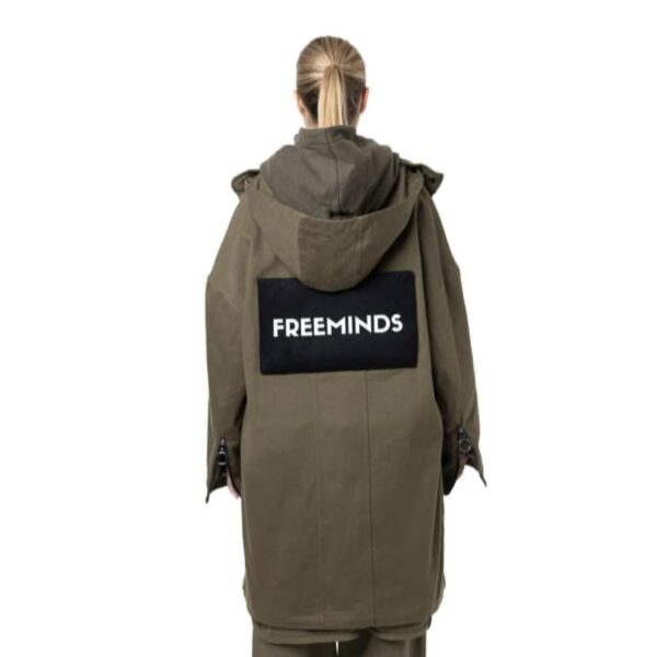 Distressed Cotton Green Navy Parka - Image 4