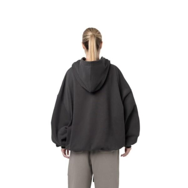 Fleece Gray Logo Hoodie - Image 3