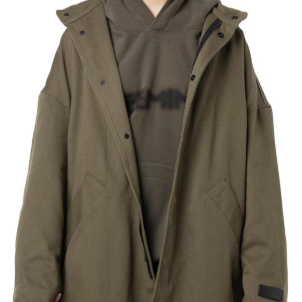 Distressed Cotton Green Navy Parka - Image 2