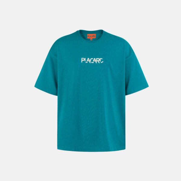 Oversized T-Shirt With Central Logo in Light Blue