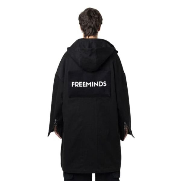 Distressed Cotton Black Parka - Image 4