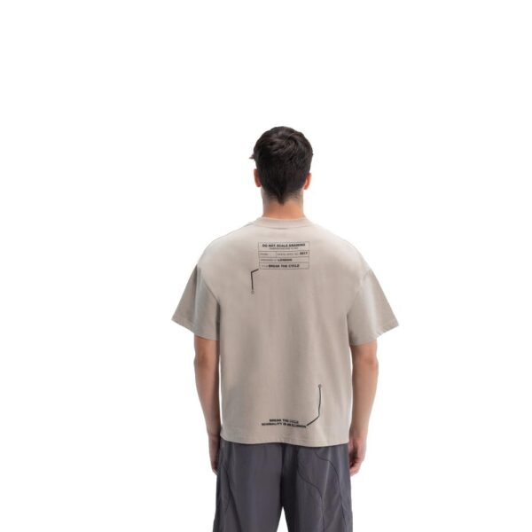 Beige Fragmented Blueprint T-Shirt - Image 2